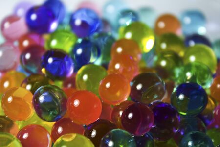 Colourful gliterring jelly decoration ballsの写真素材