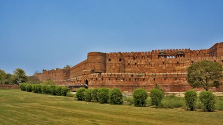 Outside of the Red Fort in Agra, India Outside of the Red Fort in Agra, India