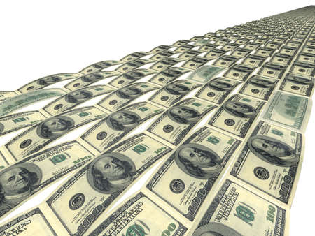 The Road painted into image of dollarsの写真素材