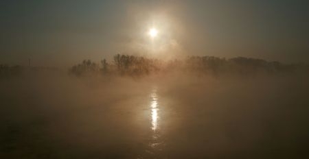 Ice on the river and fog. Please see some similar pictures from my portfolio: の写真素材