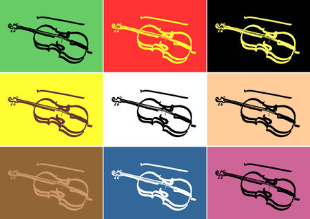 Vector Line art image of violinのイラスト素材
