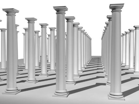 3d rendered monochromic image of classic columns