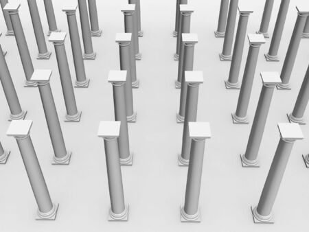 3d rendered monochromic image of classic columnsの写真素材