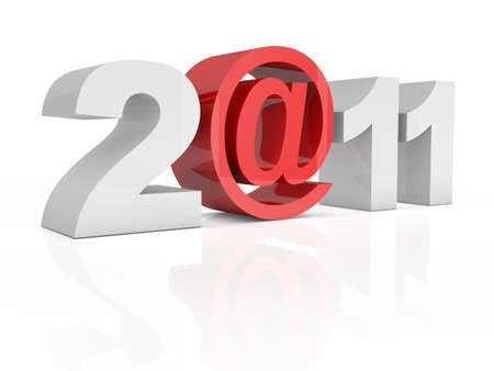 The text 2@11 2011 isolated on white backgroundの写真素材