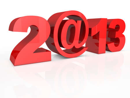 The text 2@13 2013 isolated on white backgroundの写真素材