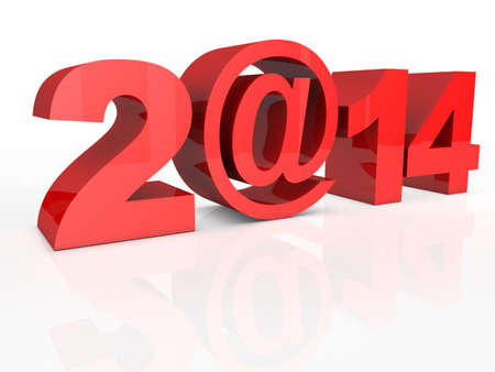 The text 2@14 2014 isolated on white backgroundの写真素材