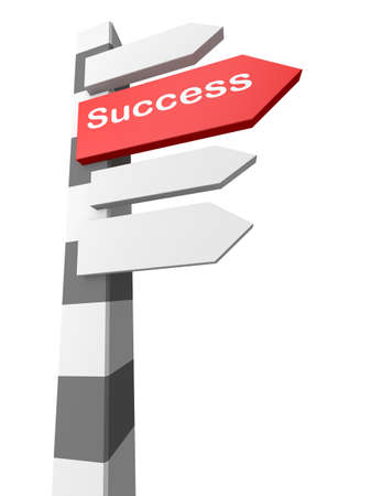 Conceptual image of signpost isolated on white