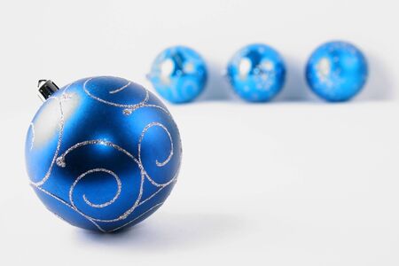 Beautiful blue ball against the white backgroundの写真素材