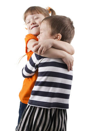 The little boy and little girl  embraceの写真素材
