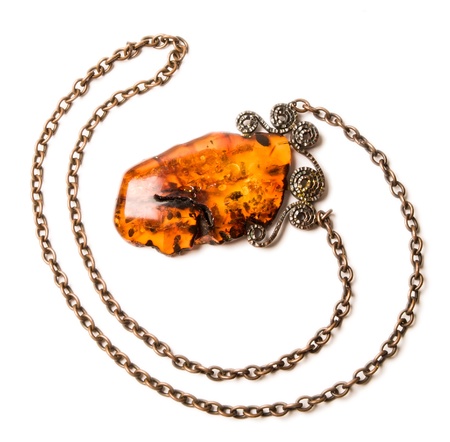 Amber on white backgroundの写真素材