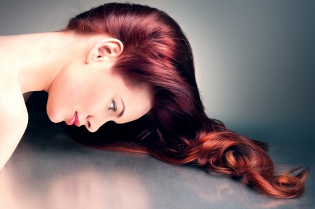Woman with fancy hairstyleの写真素材