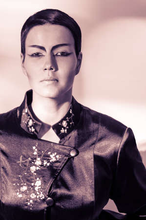 The girl with fancy makeupの写真素材