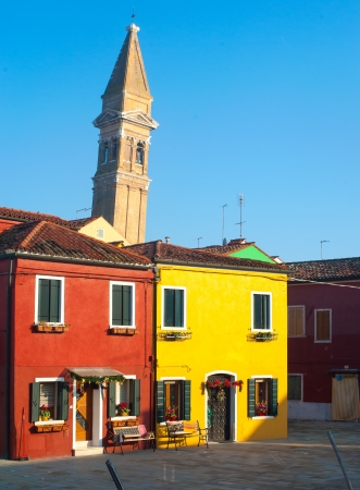 burano, italy, sunriseの写真素材