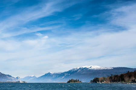 coast of garda lake, desencano, italyの写真素材