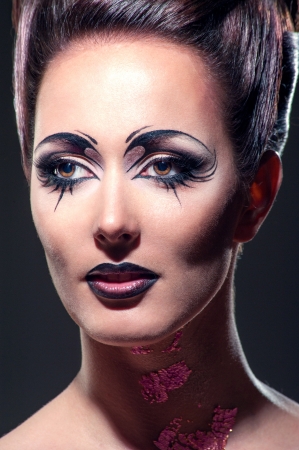 The girl with fancy makeupの写真素材