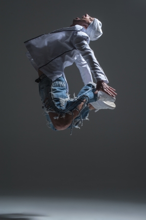 Hip-hop dancer in a studioの写真素材
