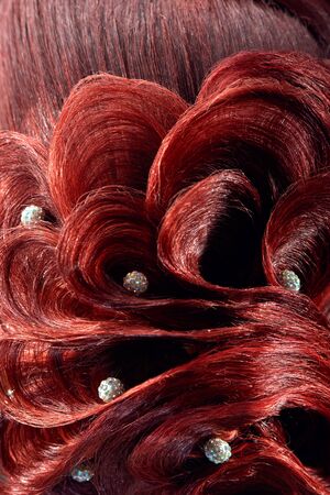 Part of  hairstyle with  beautiful barrettes
