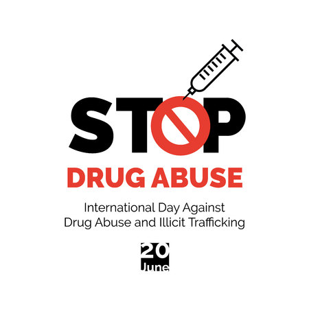 Stop drug abuse poster design.のイラスト素材
