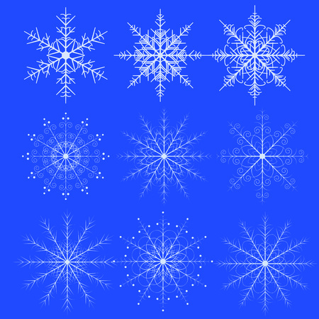 A set of fine snowflakes for decorationのイラスト素材