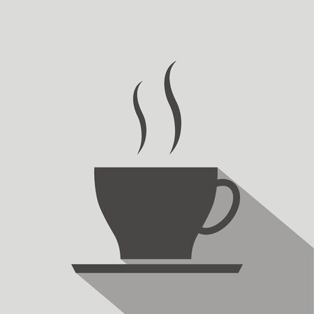 Coffee cup icon, vector illustration, on gray backgroundのイラスト素材