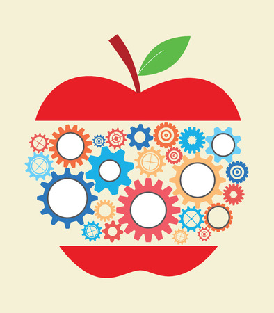 Concept of business idea and education with colourful gears templateのイラスト素材