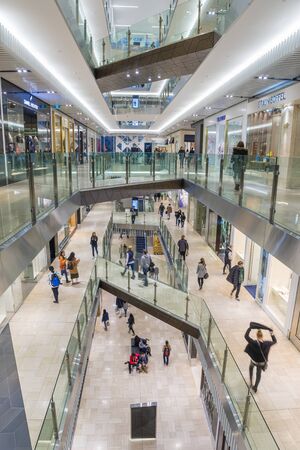 Melbourne, Australia - August 1, 2015: Interior of Emporium Melbourne, a premier shopping centre with flagship stores over seven levels in the heart of Melbourne's CBD.のeditorial素材