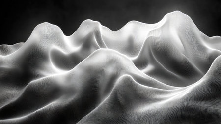 Abstract black and white gradient mesh background with soft edges and distorted formsの素材
