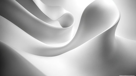 High contrast abstract background of curved monochrome lines flowing in dynamic motionの素材