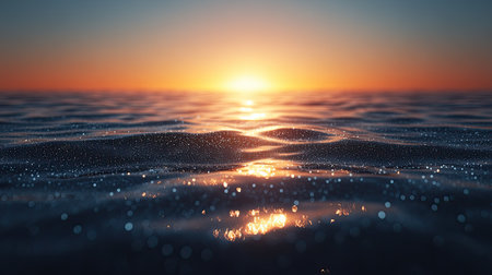 Wisps of shimmer glowing gently against an out-of-focus surreal gradient skyの素材