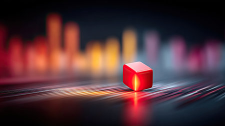 Cyber alert symbol flashing over data streams in a dark, high-tech setting showing risk of digital intrusionの素材