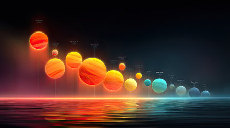 Roadmap timeline with bright points and futuristic UI, symbolizing strategic milestones and long-term business goalsの素材