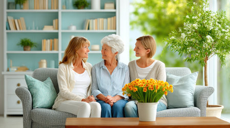 Estate Planning - A family discussing wills and trusts with a lawyer, serious but respectful atmosphereの素材