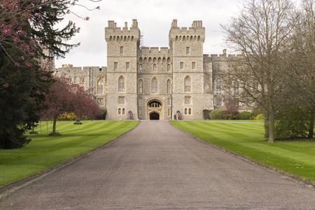 Soldiers stand on guard at Windsor Castleのeditorial素材