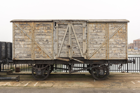 Old ancient english/british railway wagonの写真素材