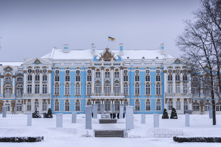 Catherine Palace, Catherine Park in Tsarskoye Selo (Pushkin), suburb of Saint Petersburgのeditorial素材
