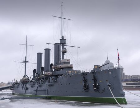 Battleship Cruiser Aurora, St Petersburg, Russiaのeditorial素材