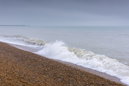 Waves at the beach in Brightonの写真素材