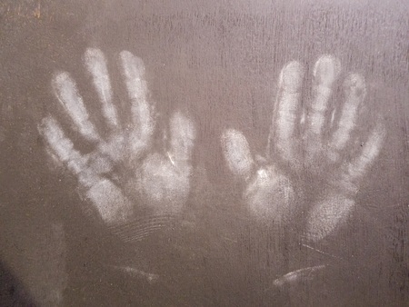 Hand prints and hands imprint