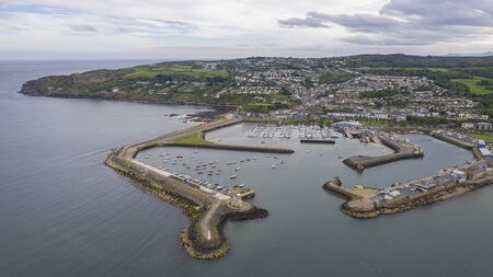 Aerial view of Howth Harbour and village, Irelandの写真素材