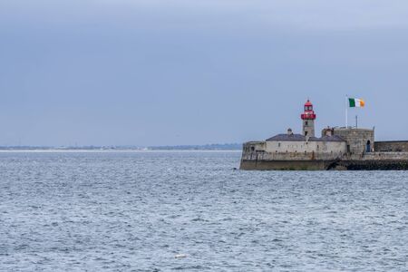 Aerial view of sailing boats, ships and yachts in Dun Laoghaire marina harbour, Irelandの写真素材