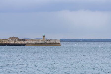 Aerial view of sailing boats, ships and yachts in Dun Laoghaire marina harbour, Irelandの写真素材