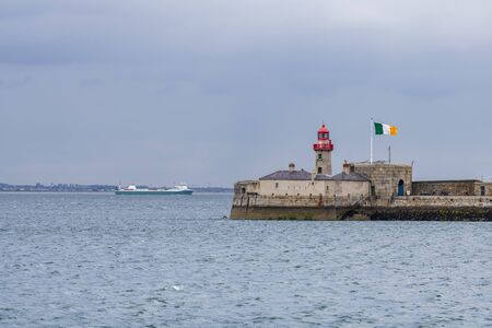 Aerial view of sailing boats, ships and yachts in Dun Laoghaire marina harbour, Irelandの写真素材