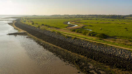 Brightlingsea at sunset with stunning light special seaside day, Essex, England, UKの写真素材