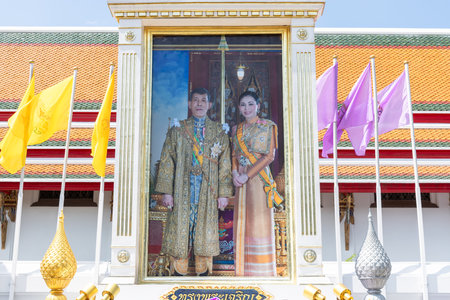 The Royal Temple Display in Thailand features intricate decorations, showcasing rich heritage, Bangkok, Thailandの写真素材