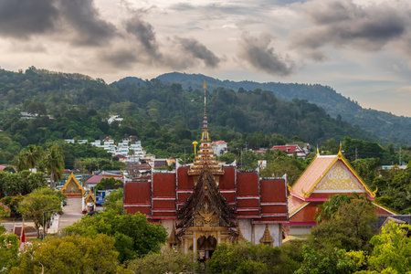 Bangkok Thailand Traditional Buddhist Temple Architectureの写真素材