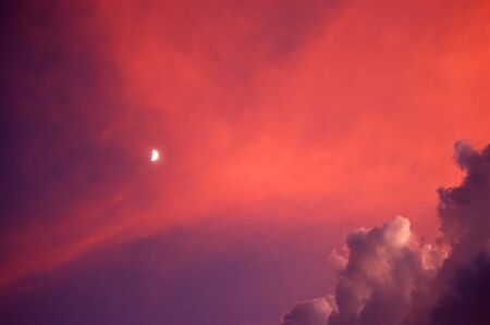 Red cloud on the sky on the evening