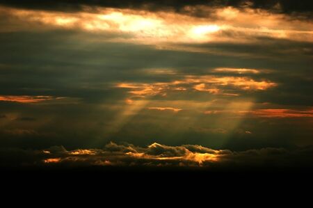 A sunlight  shine pass through the cloud