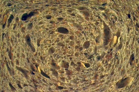 Cereal bread texture, top view closeup photo on a slice surface of cereal bread present a detail of texture on a sliced surface of cereal bread, wholewheat brownbread, healthy food, texture backgroundの写真素材
