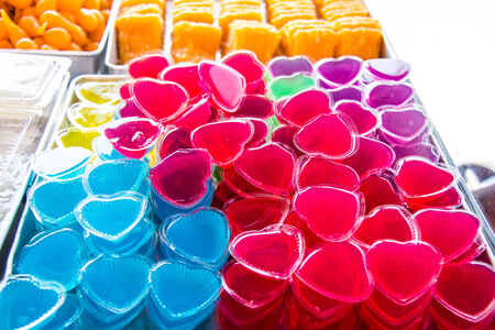 Colourful heart jelly casingsの写真素材