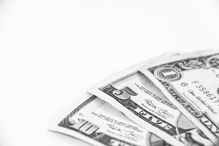 Monochrome dollar banknoteの写真素材